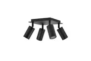 Pillar Light Adjustable 4 Light GU10 Black IP44 Square Back Plate