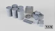 NSM Panzer Stowage Set, 1/56th Scale, 28mm For Bolt Action.