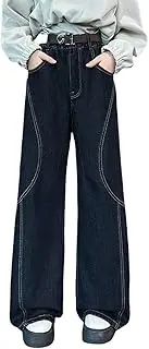 [Generic] Star Leggings Jeans Spring Summer and Autumn New Models for Middle and Large Children Retro Wide Leg Straight Pants Trendy Loose Casual Trousers Girls Leggings Age 7