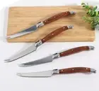 Cheese Pronged Pizza Steak Knife Slicer Spreader Stainless Steel Wood Fork Tip S