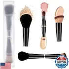 Travel Makeup Brushes with Case, 4 in 1 Makeup Brush Set, Foundation/Blush Br
