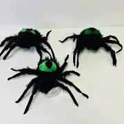 Spider Halloween Table Top Decor Plush Spooky Scary Fun Bendable Limbs 3 Pack