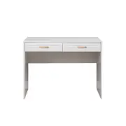 European Cabinetry White Hampton Oval Brass Handles Odessa Desk