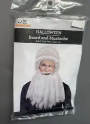 Halloween Costume Wig Face Old Man Grandpa Gray Grey Beard & Mustache Adult