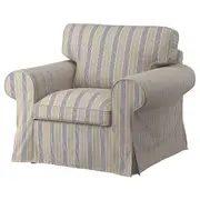 EKTORP armchair, Karlshov beige/multicolour