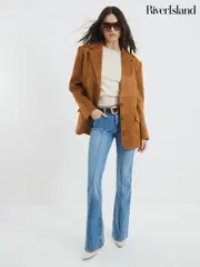 River Island Blue Bootcut Mid Rise Jeans (F40340) | $111