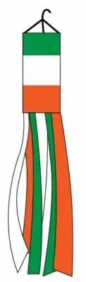 "IRELAND" Windsock Super Shiny polyester 5ft wind sock Celtic EU UN Irish flag