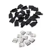 10 Sets Type A Female USB 4 Pin Plug Socket Connector for Black C