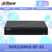 Dahua 8CH 8PoE 1SATA 4K 8MP H.265 Lite Network Video Recorder NVR2108HS-8P-S3