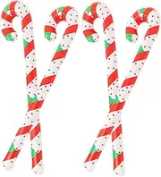Totority 4pcs Inflatable Christmas Candy Canes Decorations Durable Pvc Candy Cane Balloons for Xmas Party Props for Festive Home Decor and Family Photos