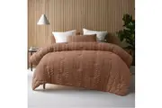 Accessorize Seersucker Tobacco 3 Piece Comforter Set