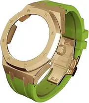 [Generic] 5RD Gen Watch Mod Kit，For GA2100 GA-2100 GA2110 Metal Watch Case Stainless Steel Rubber Strap Watchband Fluorine Rubber Strap Retrofit Kit for Men's Watches