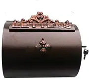 Mailbox Wall Mount Vintage Antique Letterbox, Outside Wall Mount Mailbox for Townhouse Standard Size Letter Deposit Box for Rural Apartment Garden