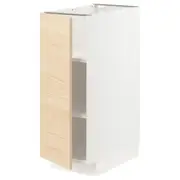 METOD base cabinet with shelves, white/Askersund light ash effect, 30x60x80 cm