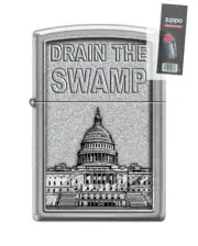Zippo 58243 drain the swamp capital building usa Lighter + FLINT PACK