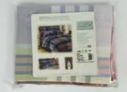 New JC Penney Home Collection Plaid Smooth Touch Percale Pouf Valance Pink Blue