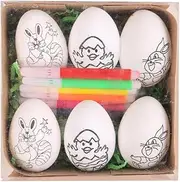 2025 Easter Hand-Painted Random Egg Graffiti Cartoon Bunny Eggs Chick Easter for Party Gift Decor Decorations Favor Kids