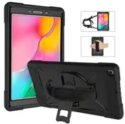 Catzon C-Robot Tablet Case Rugged Heavy Duty Shockproof Stand Cover For Samsung Galaxy Tab A 10.1 T515/T510(2019)-Black&Black