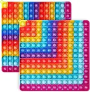 Kingmall Numbers P0p with Numbers, Big Size Math Toys P0pp with Numbers Square Fidgett Ttoy 100bubbles Learning Tool for Teachers to Create Kinds of Math Manipulatives【with 1-100 Numbers Tables, Blue】