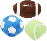 1Set Plush Dog Interactive Chew for Dogs Cats Includes Plush Mini Soccer Ball Football Tennis Ball Soft Durable for Playtime Fetching