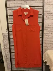 NWT Philosophy Linen Blend Dress Cayenne Small