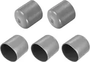 uxcell 5pcs Rubber End Caps Protective Caps 31mm ID Vinyl PVC Round Tube Bolt Cap Cover Screw Thread Protectors Light Gray