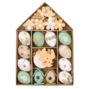 Valery Madelyn 40Pcs Easter Eggs Tree Ornaments, 2.36'' Beige Green Plastic E...