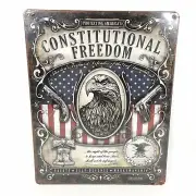 2nd Amendment CONSTITUTIONAL FREEDOM Metal Sign Mancave Eagle Guns Handguns CCP