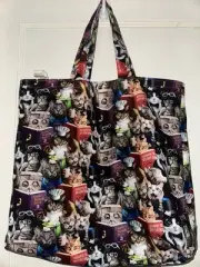 Sneaky Cats Planning The Day Handmade Reversible Washable Tote Bag Kitty Cat