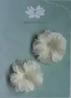 Organza & Chiffon Petalled PRIMULA Flower CREAM - Bead Centre - 2 x 50mm CC NJC