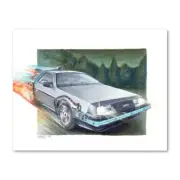 Signed BACK TO THE FUTURE Delorean Poster Print Wall Art 11x14 Unframed