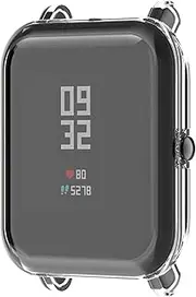 Turnwin intended for Amazfit GTS 2 Mini Case, Full of Cover Electroplating Soft Flexible TPU Silicone Shock-Proof and Scratch-Resistant Protector Cover Case intended for Amazfit GTS 2/ Pop Pro Mini Bands Smartwatch (Clear)