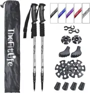 TheFitLife Nordic Walking Trekking Poles 2 Packs W/ Antishock Quick Lock System