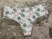 NWT VICTORIA'S SECRET PINK APRES ASPEN SKI RAW EDGE NO SHOW THONG PANTIES