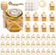 Mini Honey Jars with Dipper - 1.5oz, 40 Pack - Small Glass Jar for Baby Shower, Wedding Favors