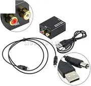 Digital Optical Toslink Signal to Analog Audio Converter Adapter RCA Digital to Analog Audio Converter Black