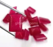 DYED 100 Ct Natural Pink Ruby Lot Emerald Cut IGL Loose Gemstone 5AIC