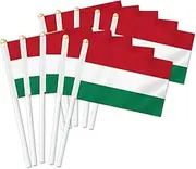 10 PCS Hungary Handheld Small Flag, Hungarians Hand held Mini Decor Decoration Banner