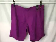 AUTOGRAPH PURPLE ORCHID COMFORT LINEN SHORTS SZ 22 NEW