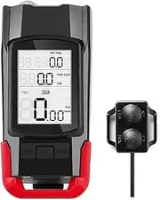 Bike Light Set, Multifunctional ycle Light with ometer, Odometer and Horn, 4 Lighting Modes, Super Bright USB Rechargeable Bike Lights Front and Back- Fits All Bikes Red