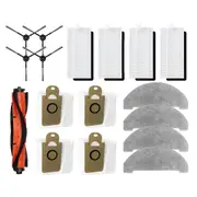 For RV1 Pro Robot Vacuum Replacement Main Sided Brush HEPA Filter Mop Pad Dust Bags Spare Part Accessories,17PCS