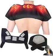 minkissy 1pcs Shoulder Support Shoulder Massage Brace Rotator Cuff Brace Self-heating Shoulder Brace Shoulder and Neck Heating Pad Heated Shoulder Neck Pad Neck Shoulder Heating Pad Black