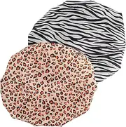 Ipetboom 2pcs Double Layer Waterproof Shower Cap for Women Elastic Layers Gentle Oversized Microfiber Trendy Bath Layered Keep Elderly Lady Man Shower Caps Unisex Cover Hooded Hat Satin