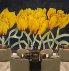 3D Tulip Plant Yellow Self-adhesive Removeable Wallpaper Wall Mural