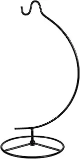 [Cabilock] Iron Hanging Plant Holder Stand, Moon Shape Ornament Display Rack for Glass Globe Air Plant, Black, Easy Assembly, Home Decor