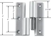Deluxe Heavy Duty Hinge Kit aluminum Finish Pair for Doors Up To 500 Pounds non