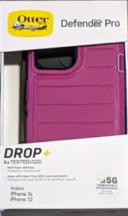 OtterBox Defender Pro Series Case and Holster For iPhone 14/iPhone 13-Sky Pink