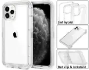 Clear Shockproof Defender Case For Apple iPhone 12 Mini /12 Pro Max +Belt Clip