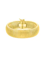 14K Italian Gold Over Silver Tubogas Bracelet