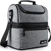 Hap Tim Lunch Box Insulated Lunch Bag Large Cooler Tote Bag for Adult,Men,Women,Kid, Double Deck Cooler for Office/School/Picnic(AU16040-G)